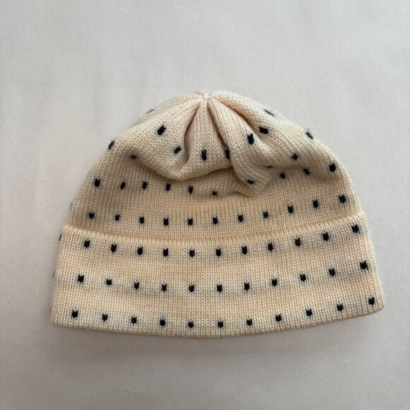 Vintage Creme +.Black Point Wool Toque - Picture 6 of 9